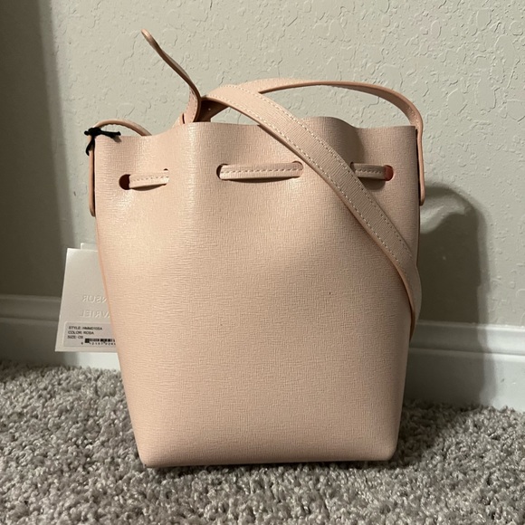 Mansur Gavriel MINI MINI BUCKET BAG Rosa Saffiano with dust bag included - Picture 2 of 9